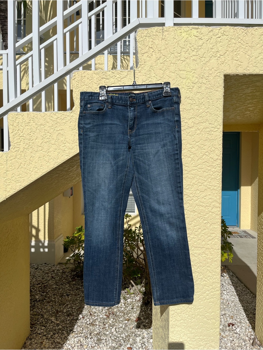 J. Crew Matchstick Jeans in Medium to Dark Blue Denim size 31 - shortened